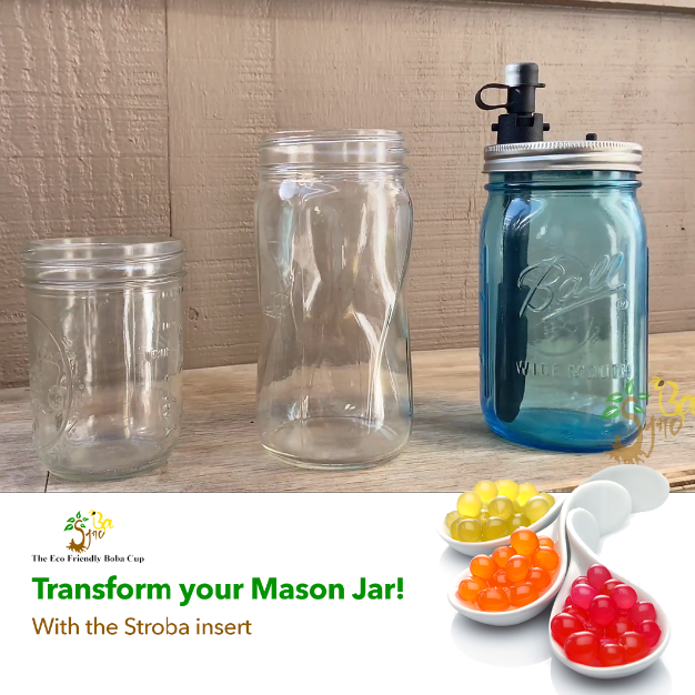 32 oz Eco Mason Glass Jar with Red Lid